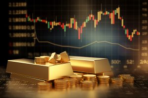 gold-bar-resting-stocks-shares-graph-representing-investment-digital-ai-art